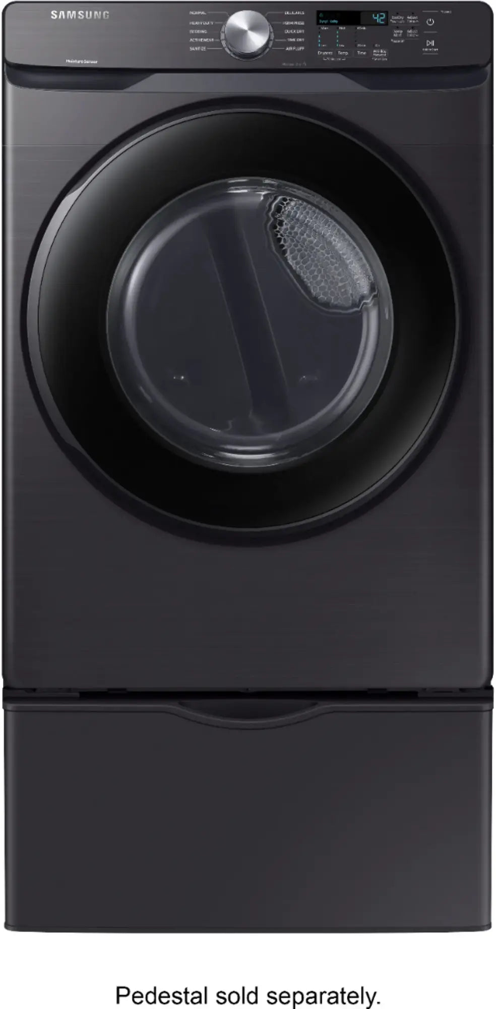 Samsung 7.5-cu ft Reversible side swing Stackable Electric Dryer (Fingerprint Resistant Black Stainless Steel) - DVE45T6000V/A3 (0B6N5BAX902458P)