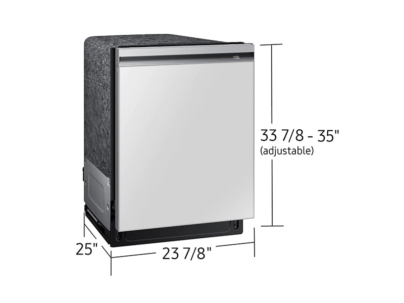Samsung - Smart 42dBA Dishwasher with StormWash+ and Smart Dry - White Glass - DW80BB707012AA (0KD2GDAX600326D)