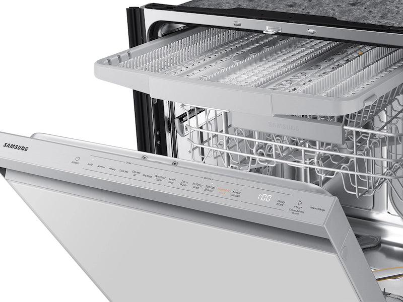 Samsung - Smart 42dBA Dishwasher with StormWash+ and Smart Dry - White Glass - DW80BB707012AA (0KD2GDAX600326D)