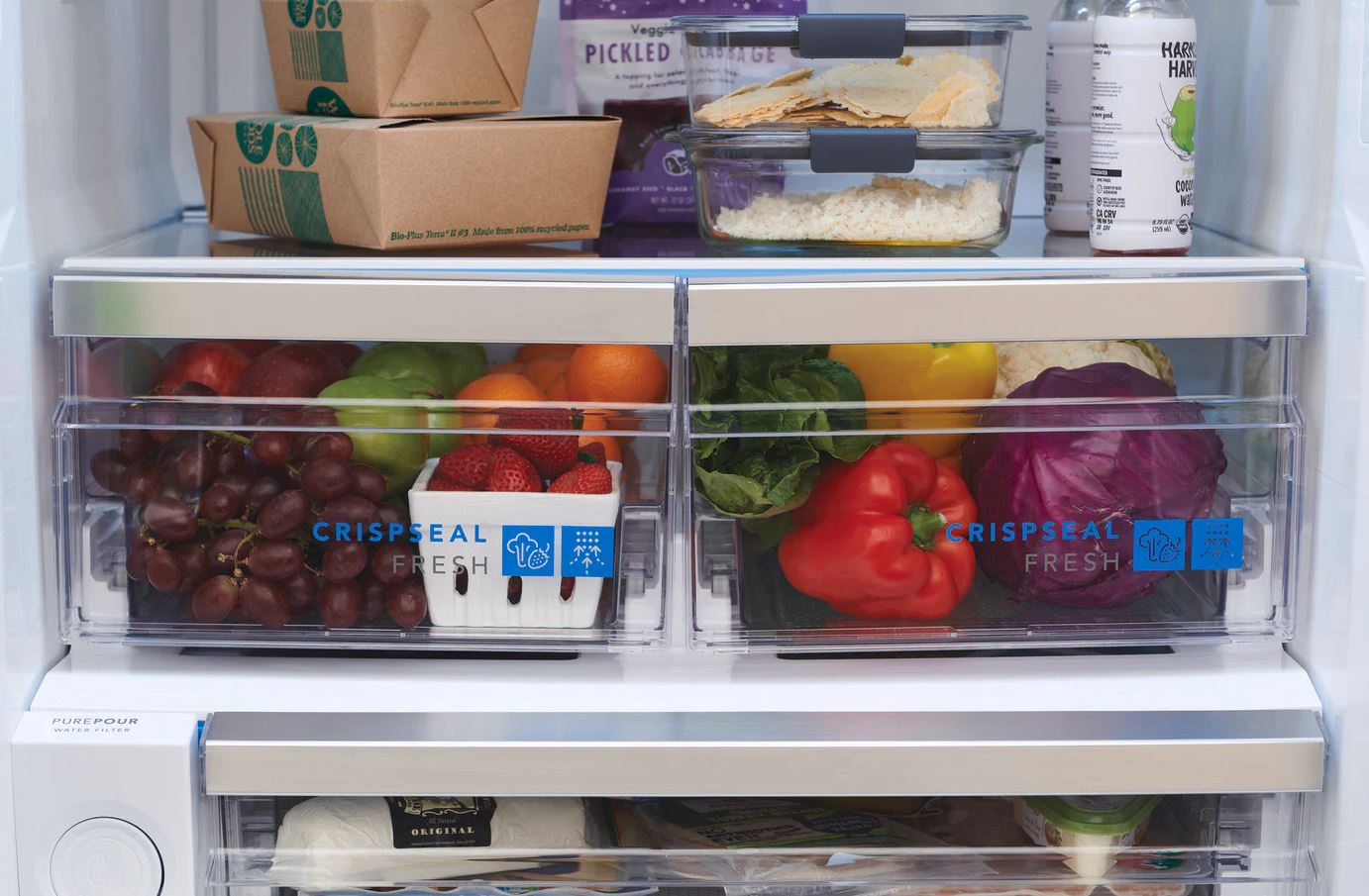 Frigidaire Gallery - 30 in. 20 cu. ft. Standard Depth French Door Refrigerator with Internal Water Dispenser - Stainless Steel - GRFN2023AF- SN 1K41381760