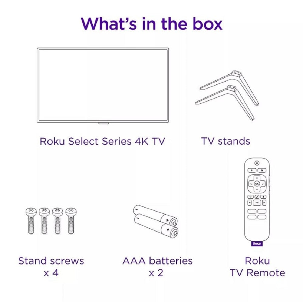 Roku 55" Select Series 4K HDR Smart TV, LED Direct Lit - 55R4A4 Local Pickup