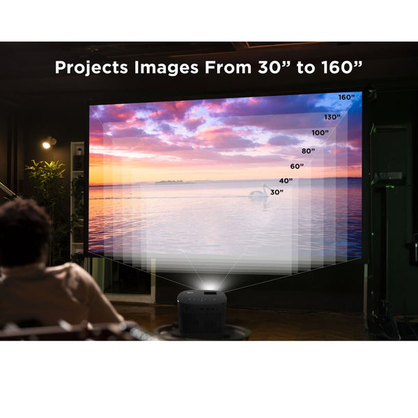 RCA 720P Home Theater Projector, 1280 x 720 (720P), 4" LCD technology, 120 ANSI lumens, 32" to 140" (diagonal), 2 x HDMI - RPJ181-BLACK