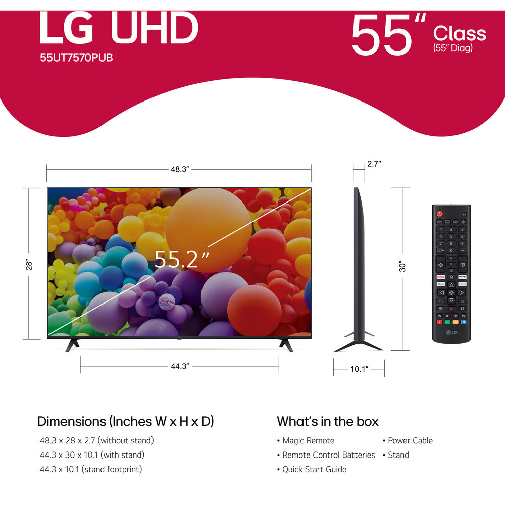 LG 55" Class UHD Series 4K UHD TV with webOS 24  55UT7570-C