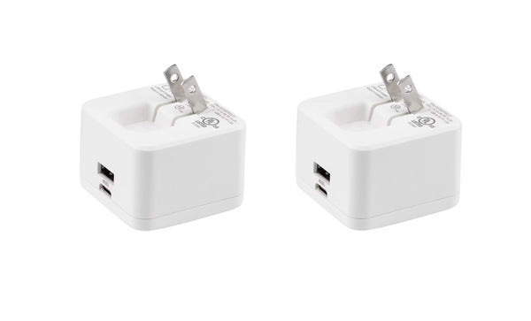 Philips AC-USB Wall Chargers USB-A port & USB-C port - 2 pack DLP3743W37