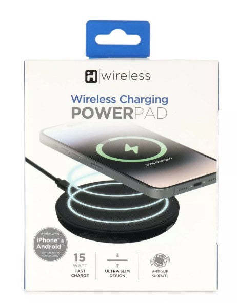 iHome 15-Watt Wireless Charging Power Pad - Black 2IHQI1052W0L2