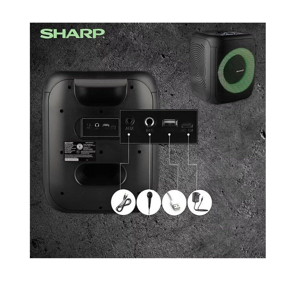Sharp 8" Bluetooth Party Portable Speakers (2- pack) 400W 8" Woofer, 1" Tweeter - PS-916 PS-916-C