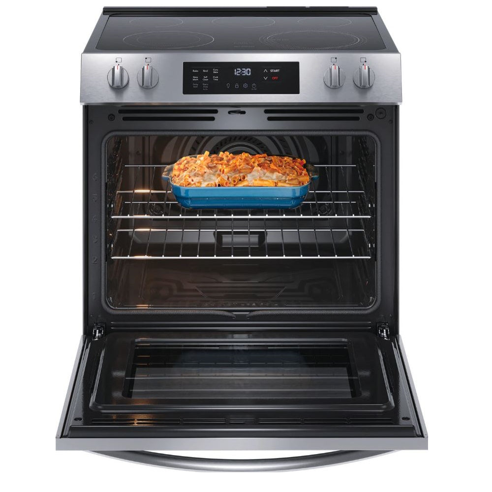Frigidaire - 5.3 Cu. Ft. Freestanding Electric Range with Convection Bake - Stainless Steel - FCFE3083AS- SN VF43425943