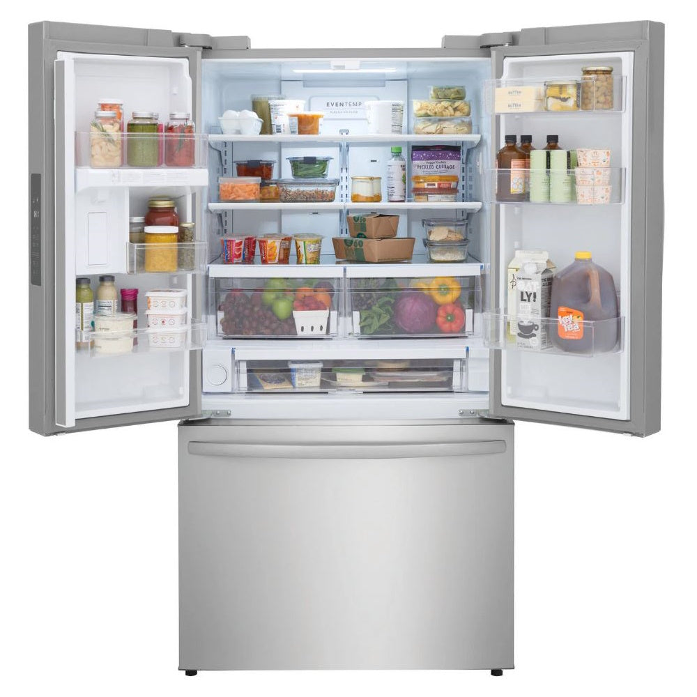 Frigidaire - 36 in 28.8 cu. ft. Standard Depth French Door Refrigerator in with Internal Water Dispenser - Stainless Steel - FRFN2813AF- SN 4A43810384
