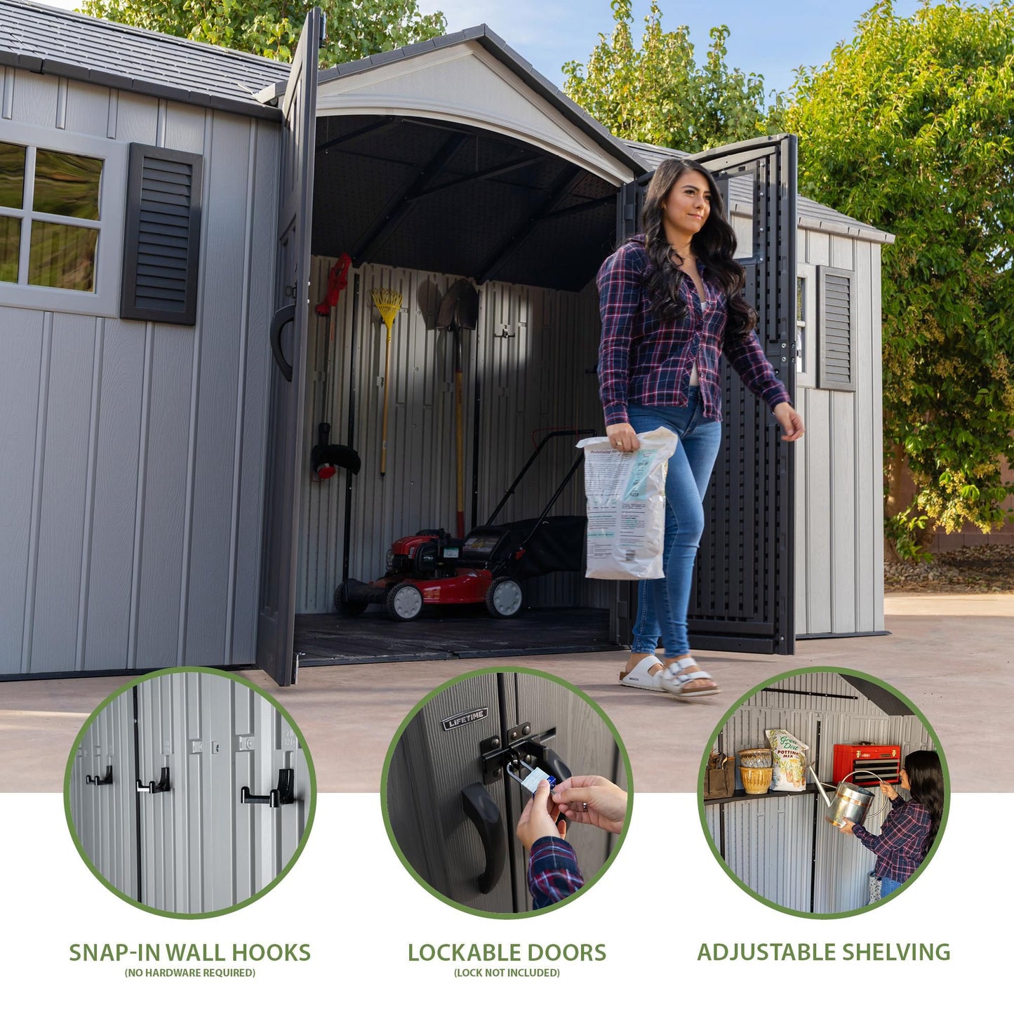 LIFETIME 15' X 8' SHED - 300443 MSRP-1899.99 BJF250014