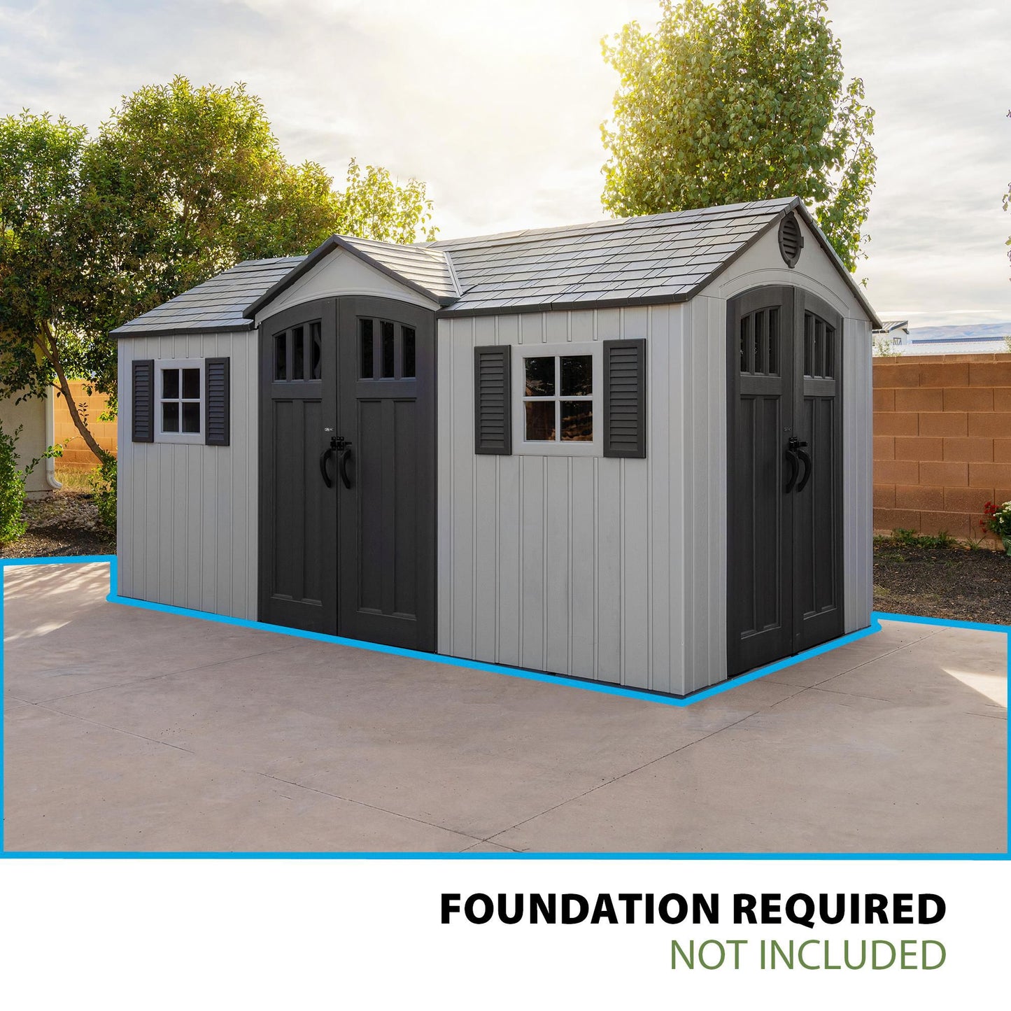 LIFETIME 15' X 8' SHED - 300443 MSRP-1899.99 BJF250014