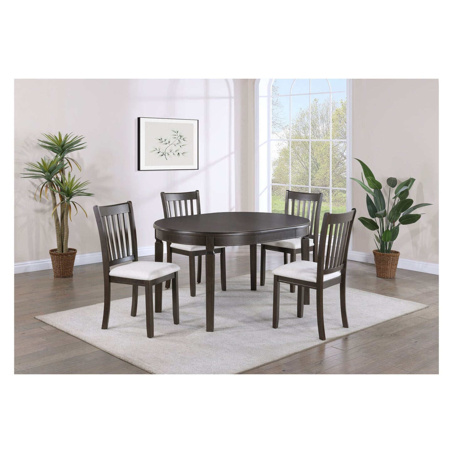 HAMILTON 5PC ROUND DINING SET WITH LEAF - 325495 MSRP-599.99 BJF250042