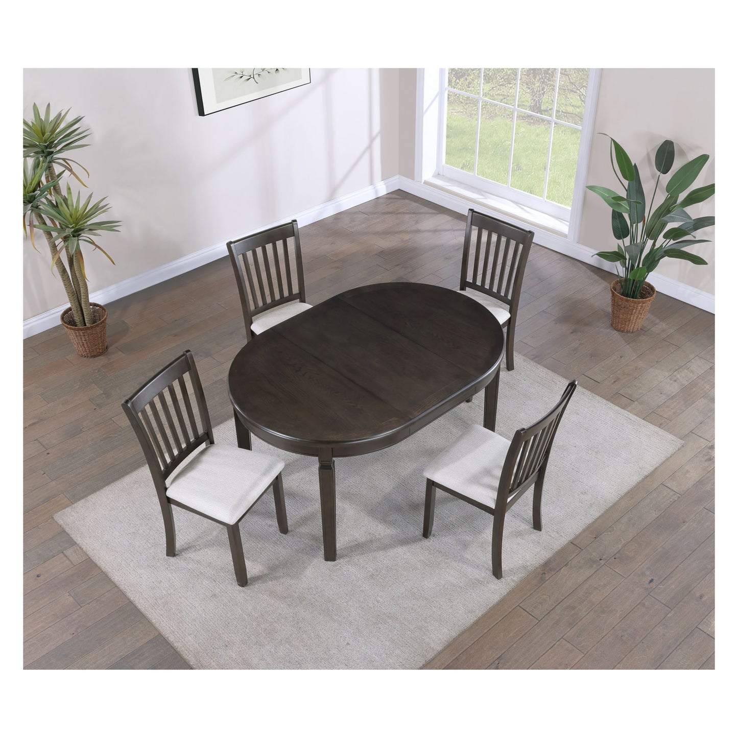 HAMILTON 5PC ROUND DINING SET WITH LEAF - 325495 MSRP-599.99 BJF250042