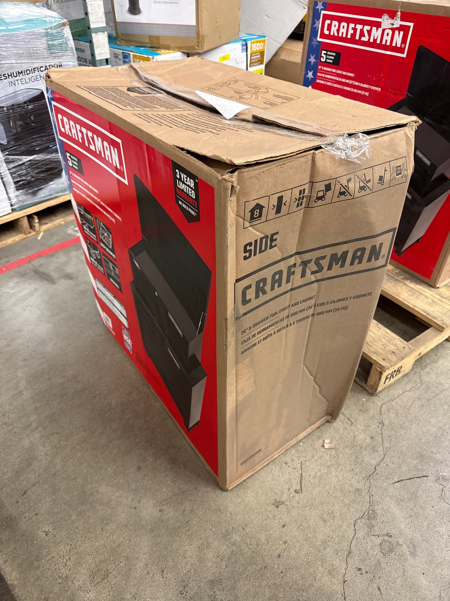 AC250013 CRAFTSMAN 1000 Series 26.5-in W x 44.25-in H 5 Ball-bearing Steel Tool Chest Combo ( Black )