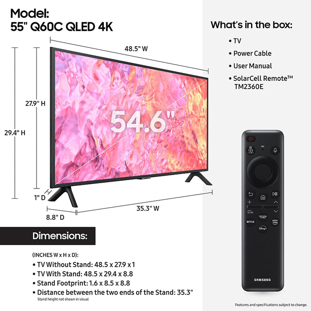 Samsung - 75" Class Q60C QLED 4K UHD Smart Tizen TV QN75Q60CAF-R