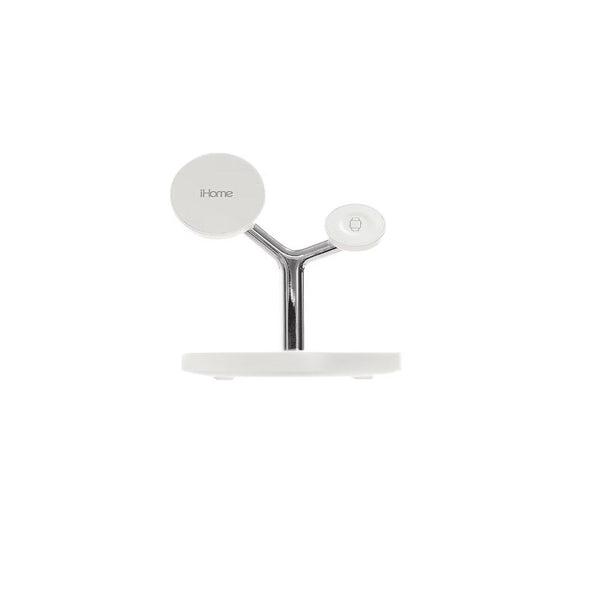 iHome 4-in-1 15W Magnetic Wireless Charging Stand - White 2IHQI1009WHTCB