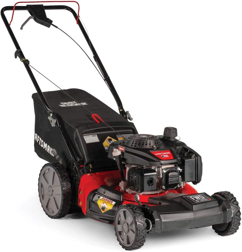 AC250062 CRAFTSMAN M215 21-Inch 3-in-1 High-Wheeled FWD Self-Propelled Gas Powered Lawn Mower with Bagger