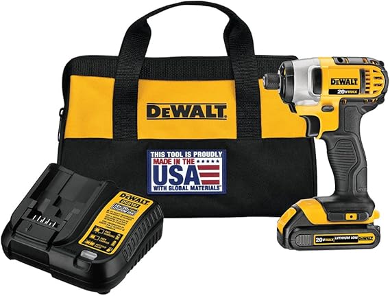 AC250208 DEWALT 20V MAX Impact Driver Kit, 1/4-Inch, Battery and Charger Included