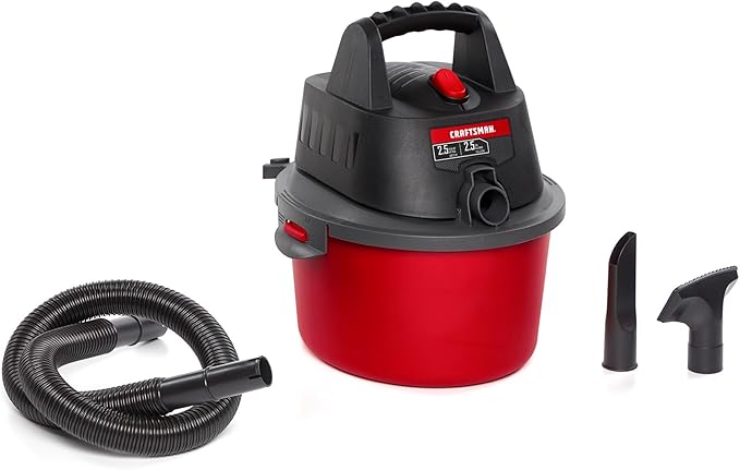 AC250815 CRAFTSMAN CMXEVBE17250 2.5 Gallon 2.5 Peak HP Wet Dry Vac, Portable Shop Vacuum Wet and Dry with Filter Bag, Hose and Attachments for Cleaning in The Home