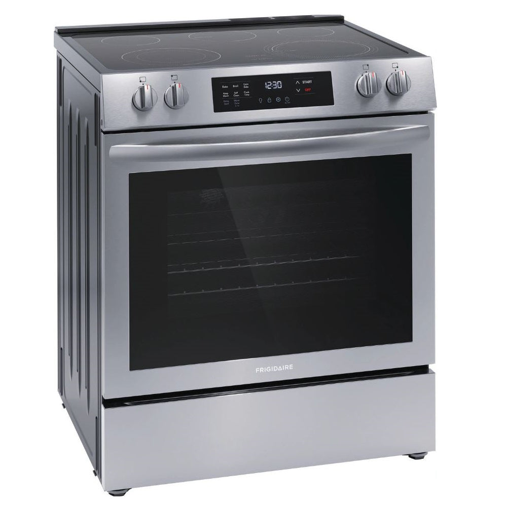 Frigidaire - 5.3 Cu. Ft. Freestanding Electric Range with Convection Bake - Stainless Steel - FCFE3083AS- SN VF43425943