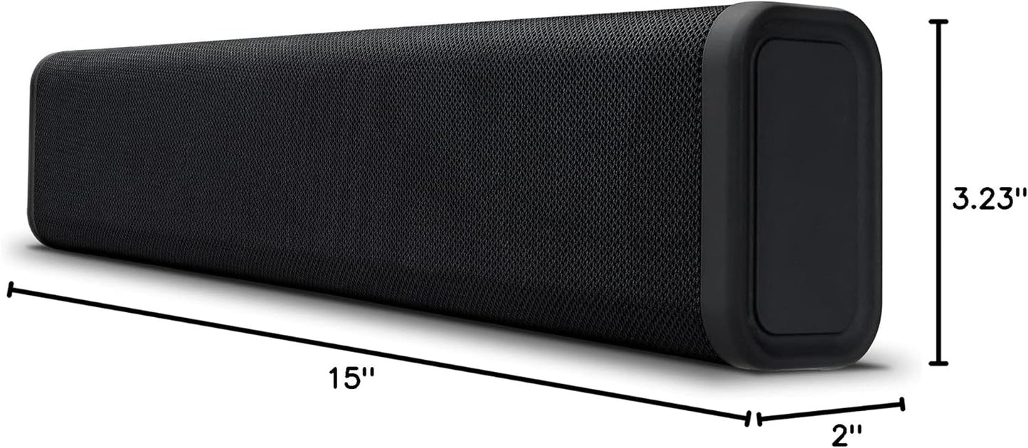 iLive Electronics 15 Inch Portable Wireless Speaker Sound Bar, Rechargeable Battery, Built in Microphone, Black ISB150B-R