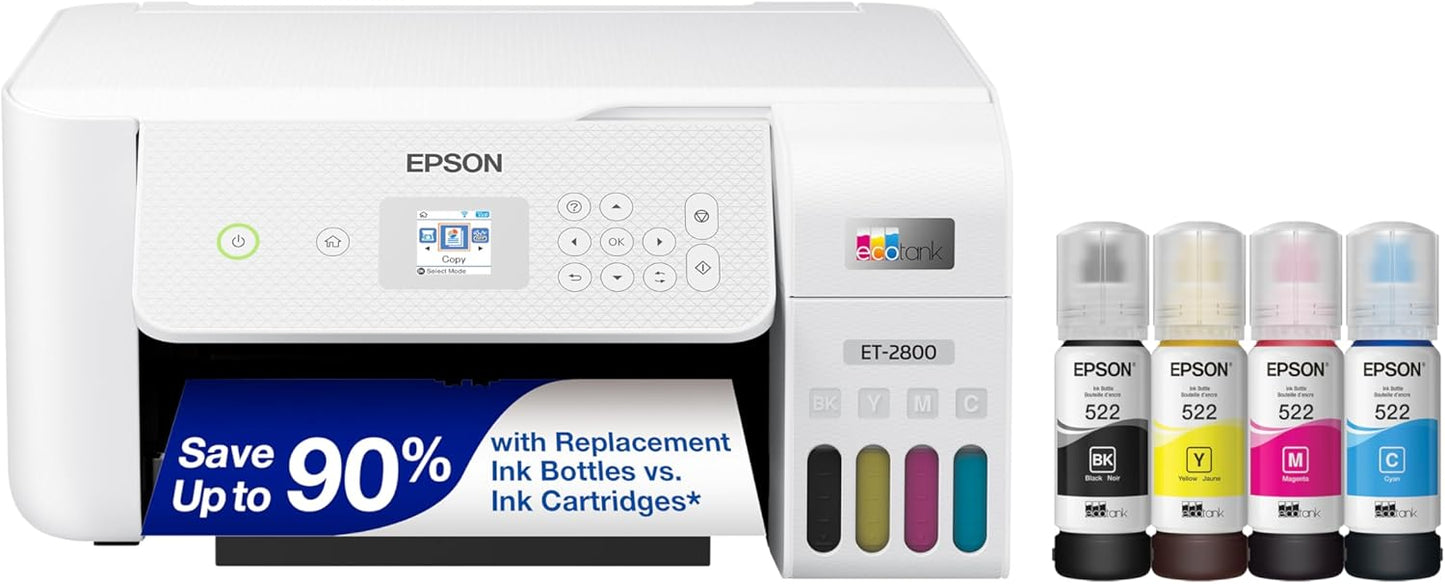 Epson - EcoTank ET-2800 Wireless All-in-One Supertank Inkjet Printer C11CJ66202-CD