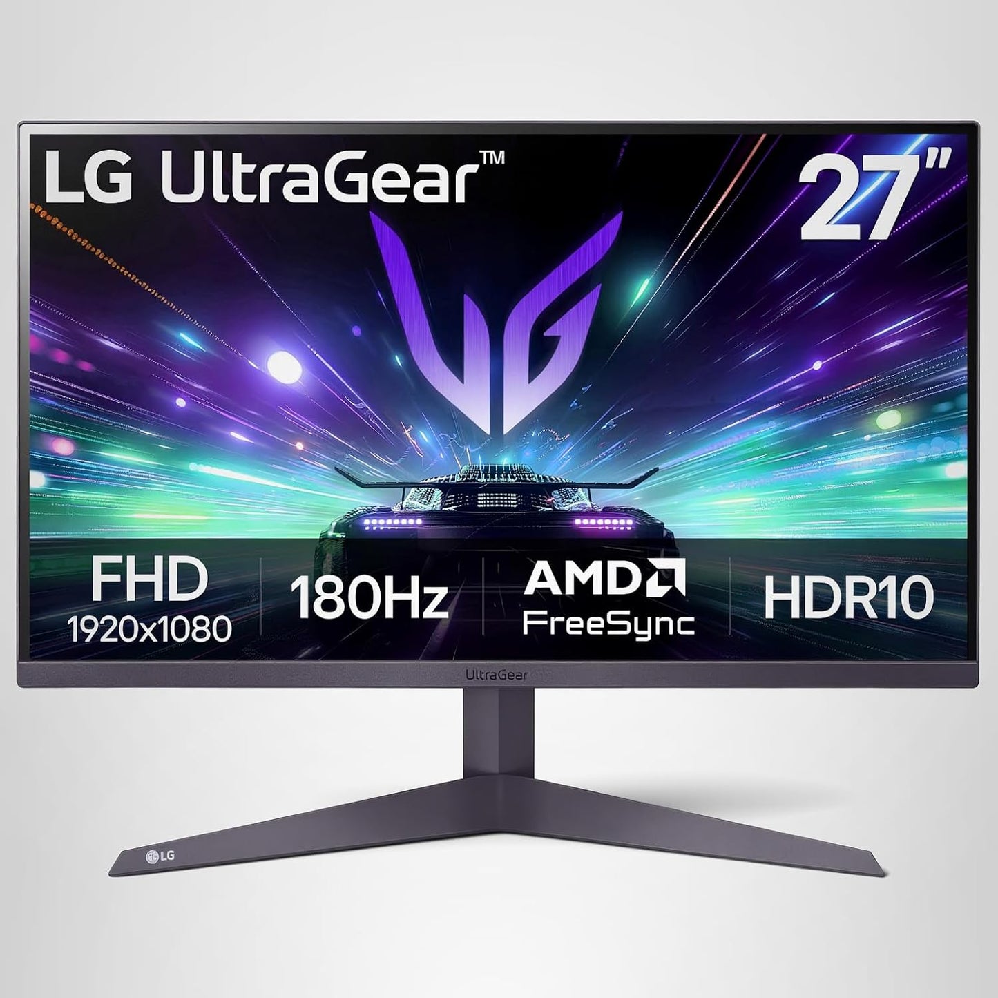 LG 27-inch FHD (1920 x 1080) Ultragear Gaming Monitor with 180Hz, 1ms MBR, HDR10, AMD FreeSync, HDMI, DisplayPort, 3-Side Virtually Borderless Design, Black 27GS50F-R