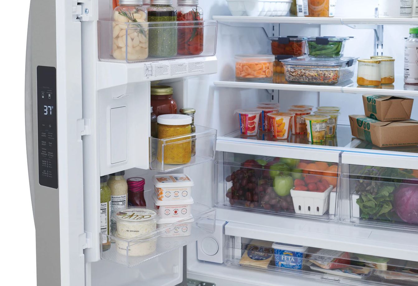 Frigidaire - 36 in 28.8 cu. ft. Standard Depth French Door Refrigerator in with Internal Water Dispenser - Stainless Steel - FRFN2813AF- SN 4A437112067