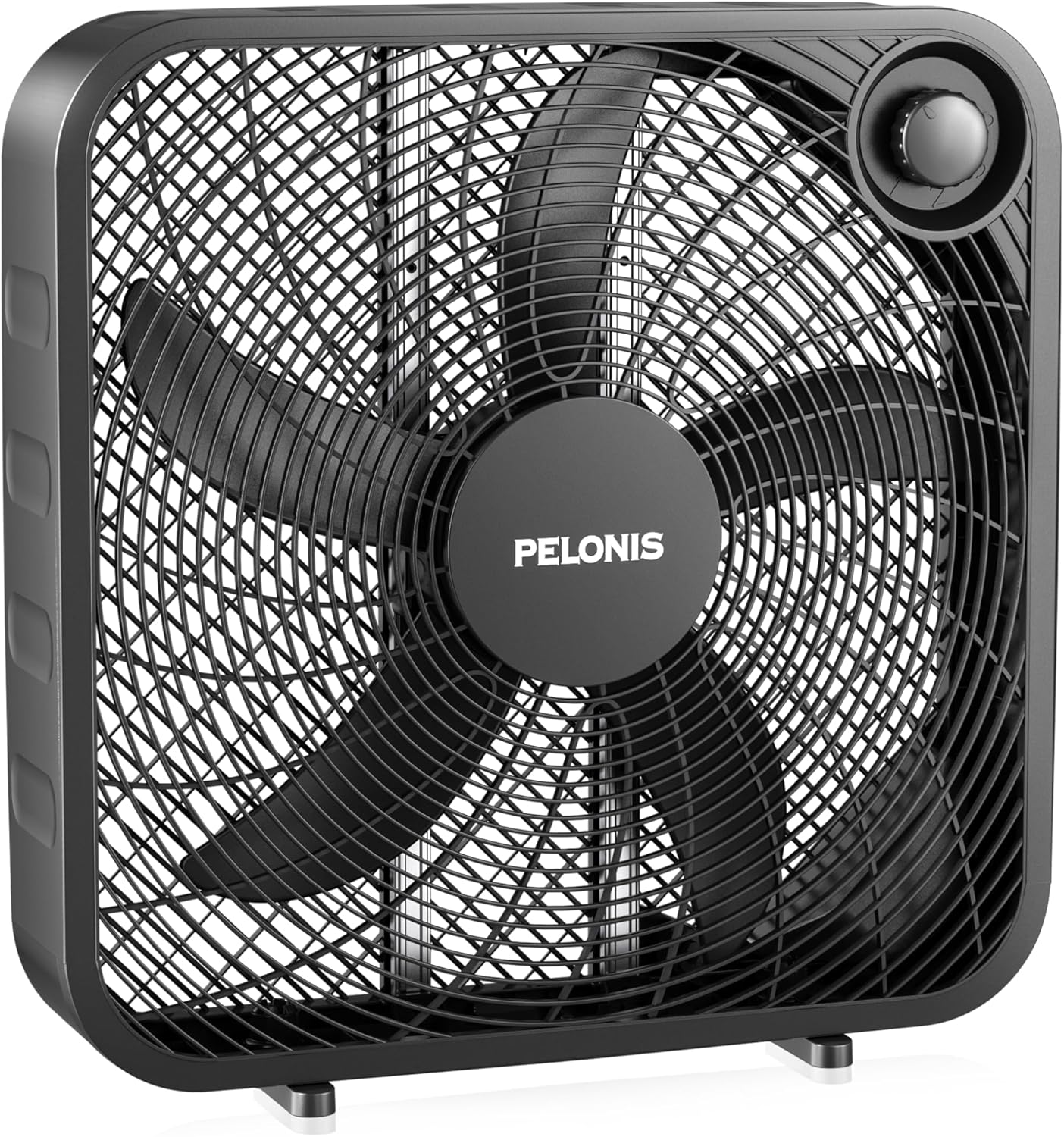 PELONIS 20 Inch Box Fan – 3 Speeds, 25ft/s, Floor Fans, 20 inch, Grey PSFB20M1ALG-O