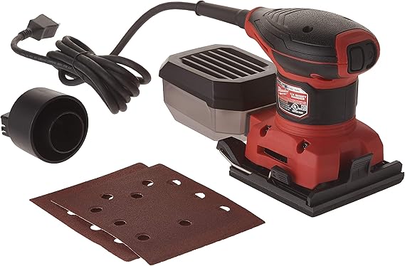 AC250606 Milwaukee 6033-21 3 Amp 1/4 Sheet Orbital 14,000 OBM Compact Palm Sander with Dust Canister (2 Sheets of Sandpaper Included)