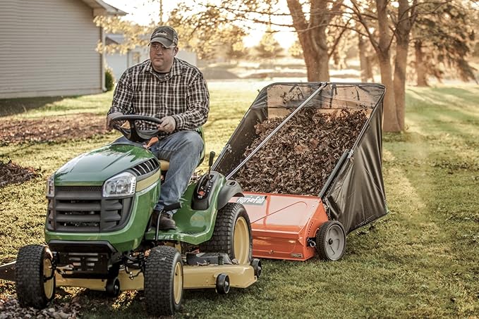 AC250102 Agri-Fab 45-0492 44" Tow-Behind Lawn Sweeper, 25 cu. ft Hopper Bag Capacity; Leaf & Grass Catcher, with Adjustable Brush Height and Dump From Seat Handle