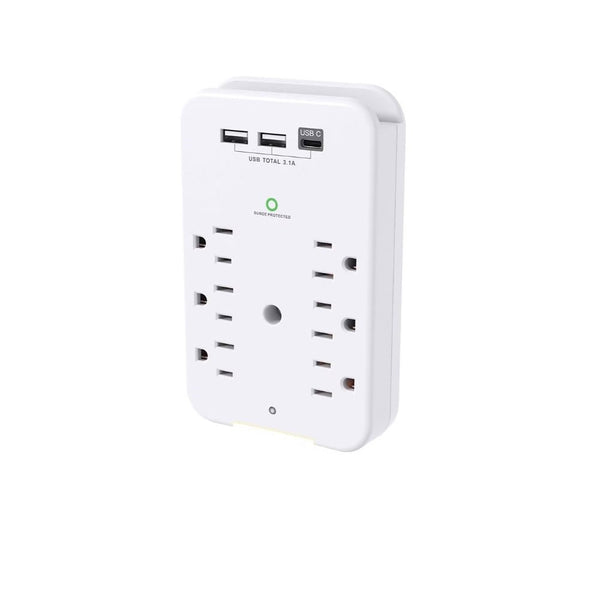 Smartpoint 6-Outlet Power Strip with USB Ports SPPWRHBNL2-BJ