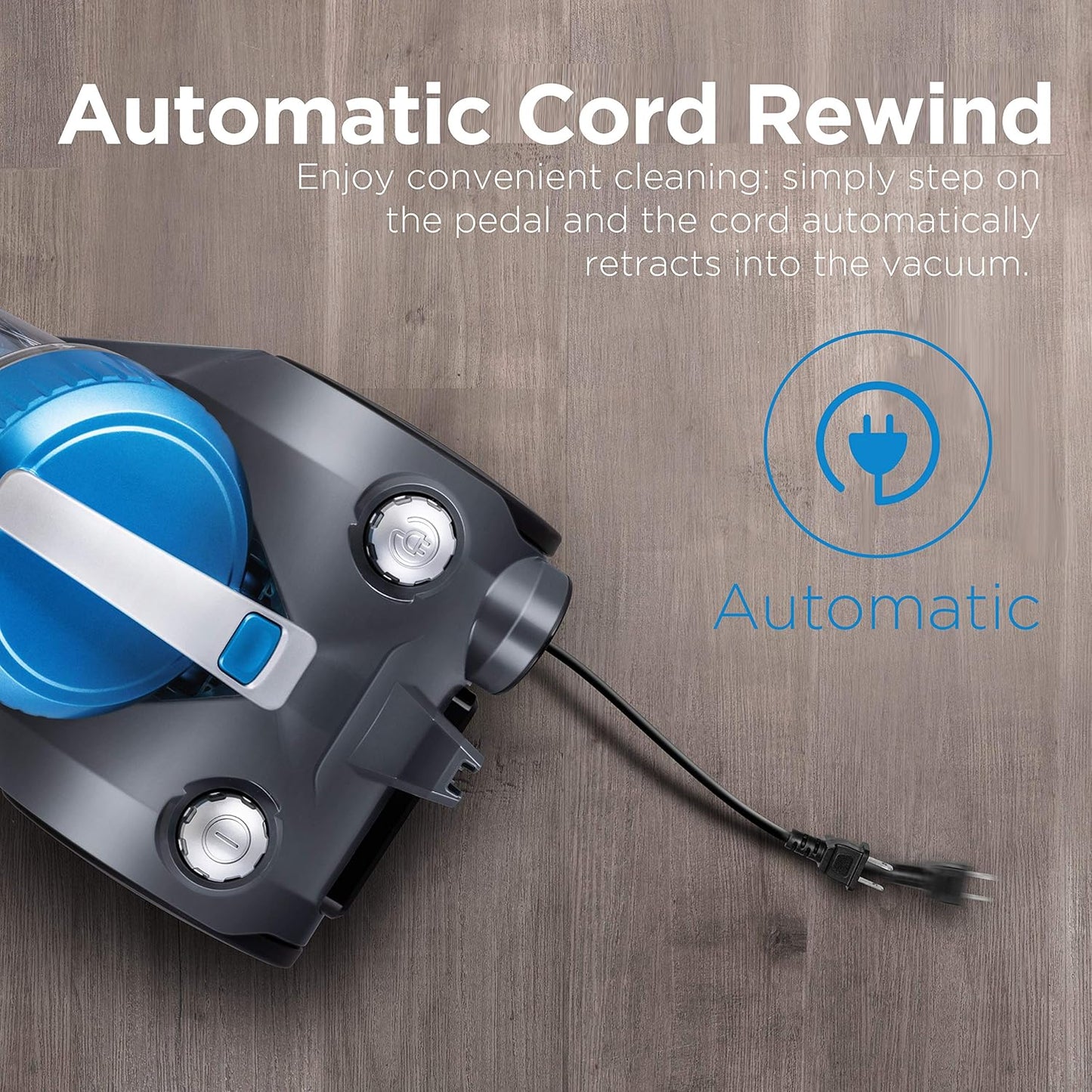 Eureka WhirlWind Bagless Canister 2.5L Vacuum Cleaner, Lightweight Vac for Carpets and Hard Floors, Blue NEN110A-R