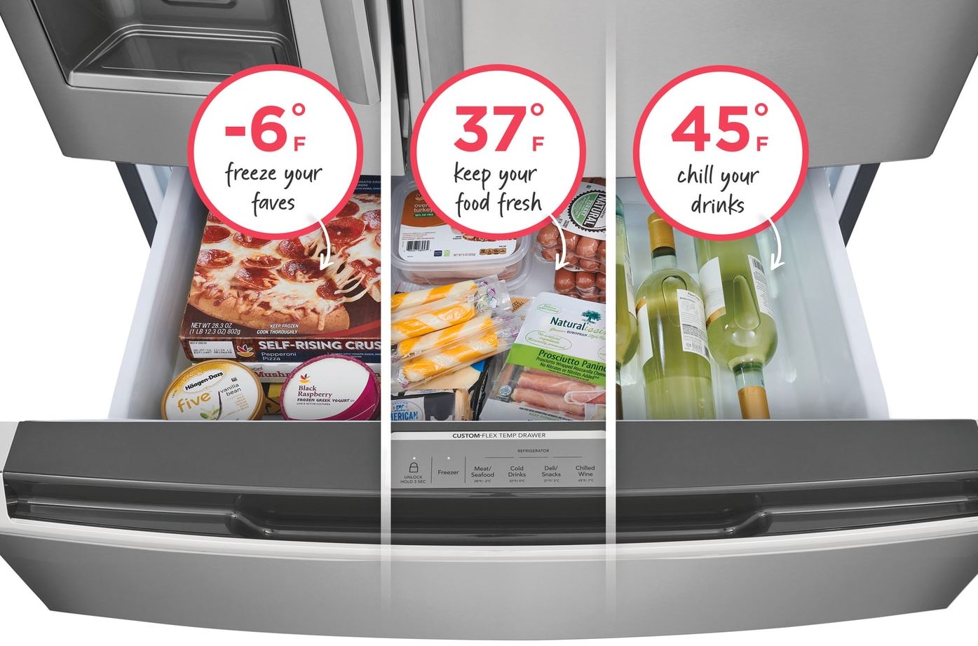 Frigidaire Gallery - 26.3 Cu. Ft. Standard-Depth 4-Door French Door Refrigerator - Stainless Steel - GRMS2773AF- SN 1K43084033