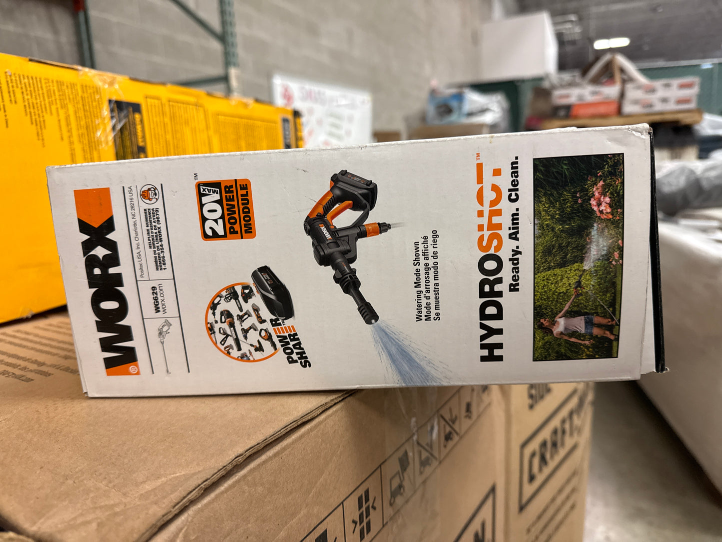 AC250017 WORX WG629 Hydroshot 20V PowerShare 2.0 Ah 320 PSI Cordless Portable Power Cleaner