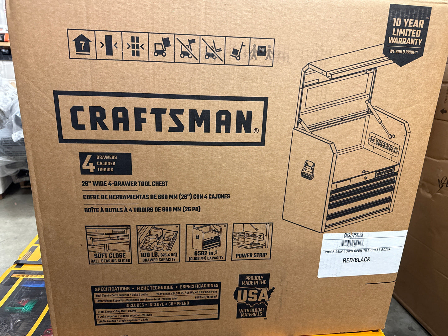 AC250006 Craftsman S1000 27 in. 4 drawer Steel Rolling Tool Cabinet 32.5 in. H X 18 in. D