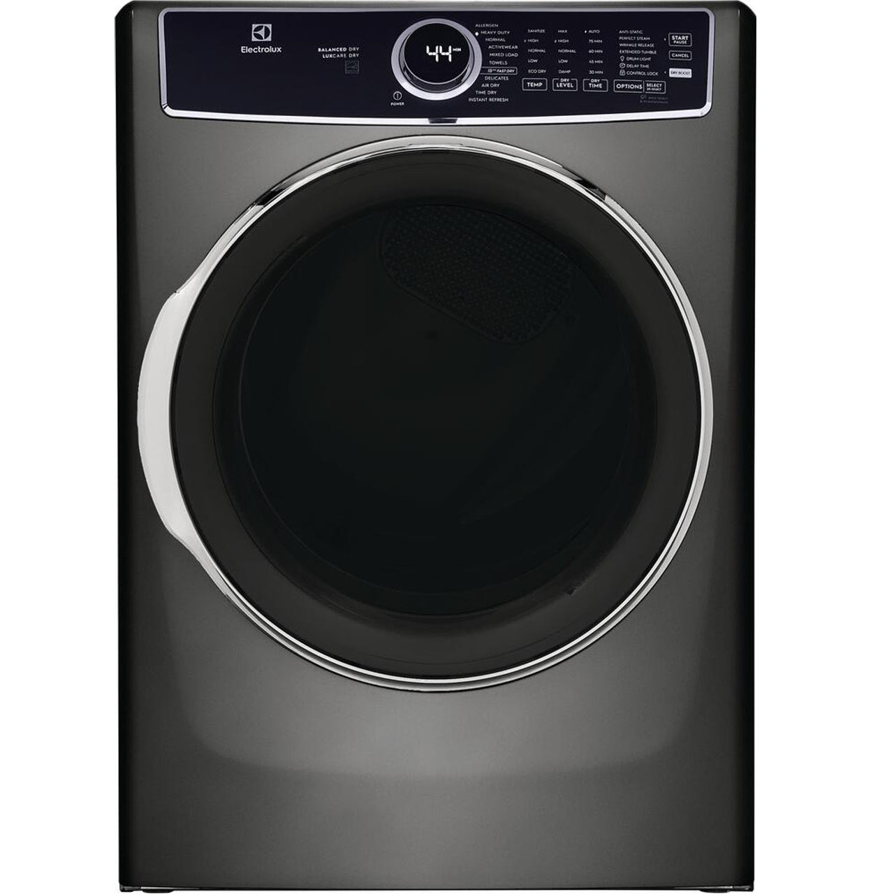 Electrolux - Front Load Perfect Steamâ„¢ Electric Dryer with Balanced Dryâ„¢ and Instant Refresh 8.0 Cu. Ft. - Titanium - ELFE7637AT- SN 4D42703608