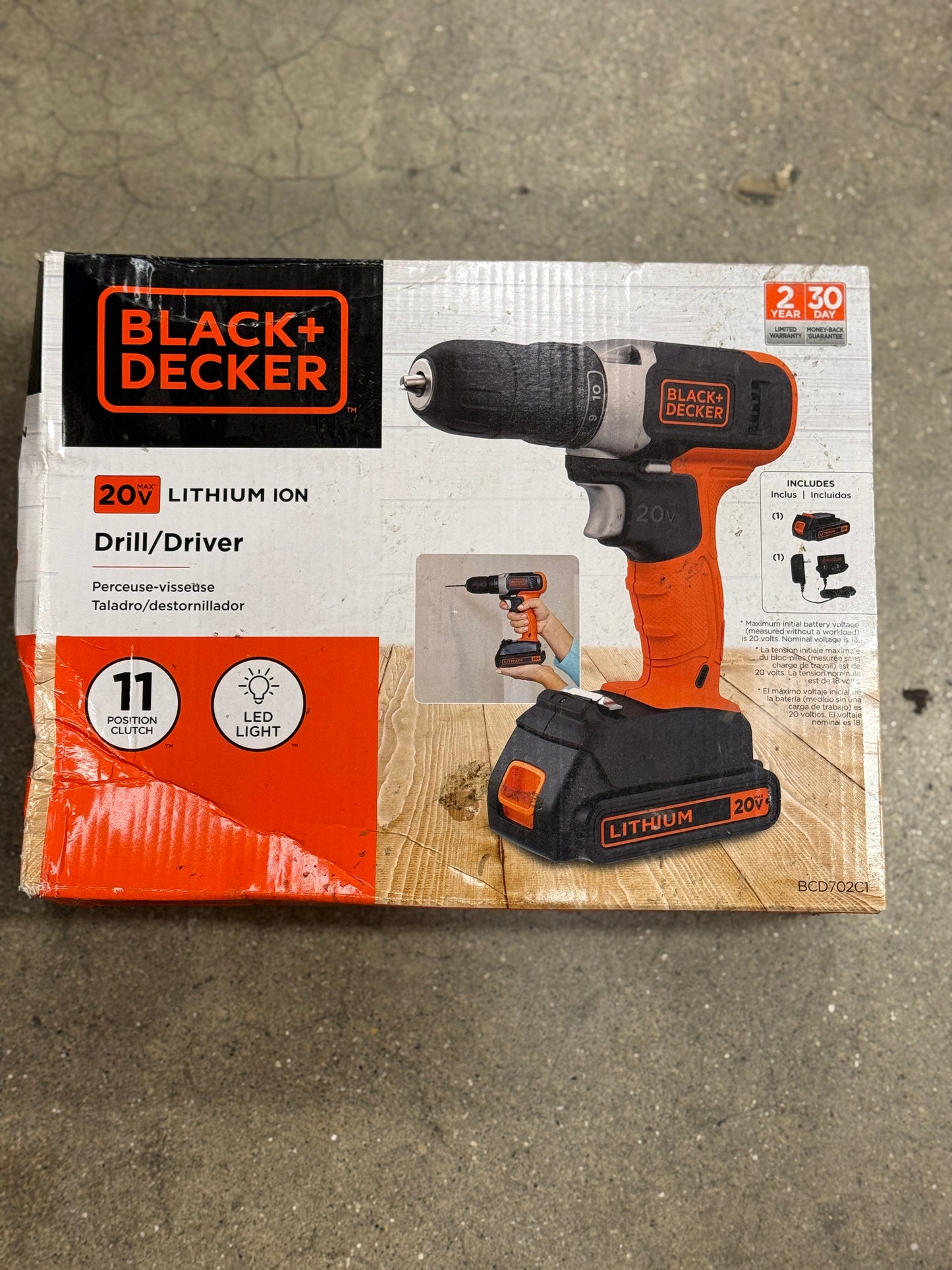 AC250107 BLACK+DECKER 20V MAX Cordless Drill Kit with Battery, Charger, and Double Ended Bit