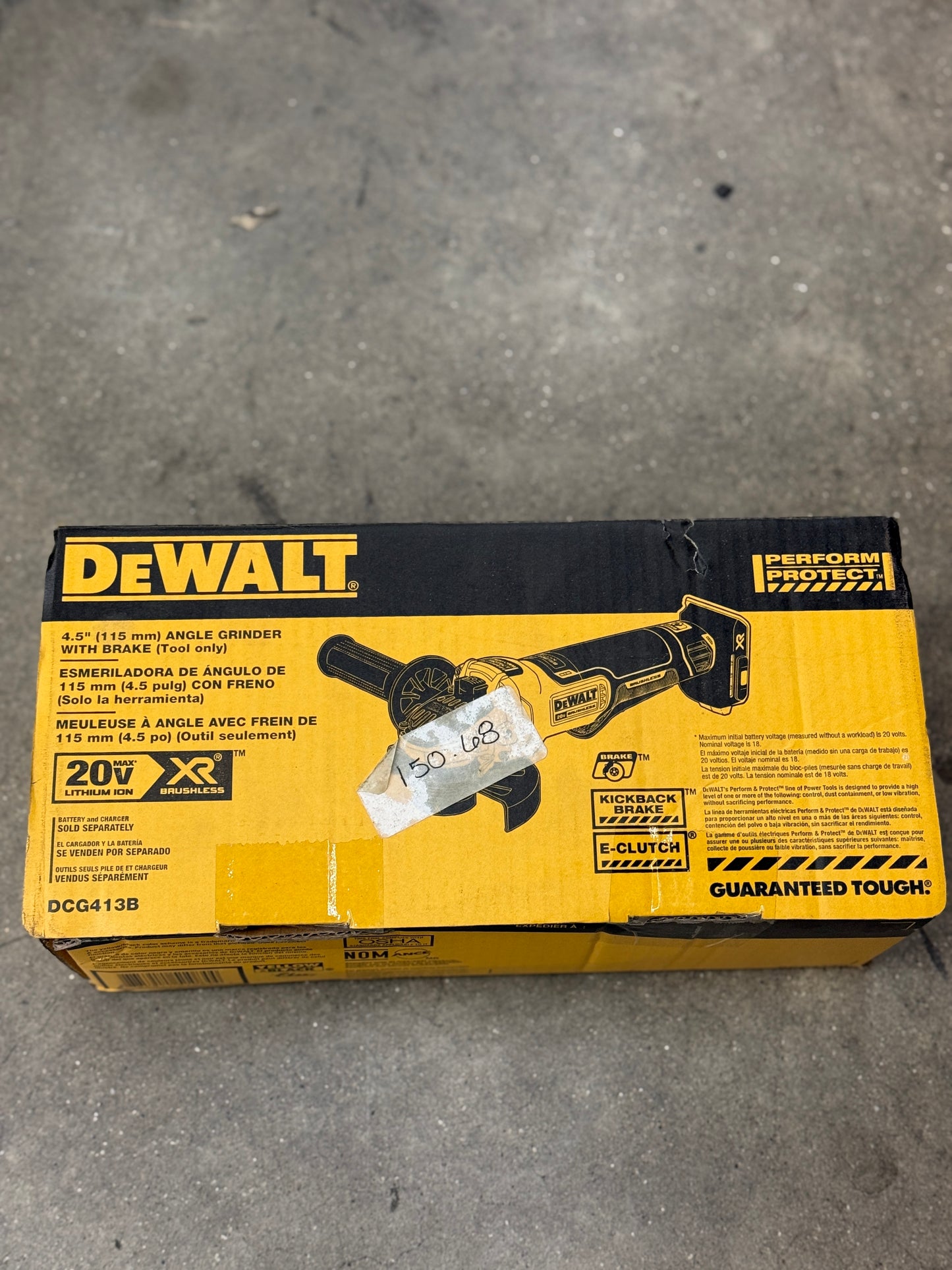 AC250113 DEWALT 20V MAX* Angle Grinder Tool, Tool Only - Battery Not Included
