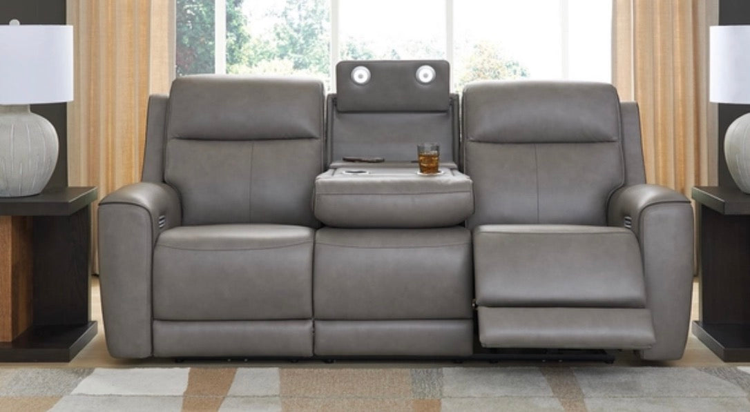 AH205 Ashley 5Z-Comfort Coin Leather Power Reclining Sofa