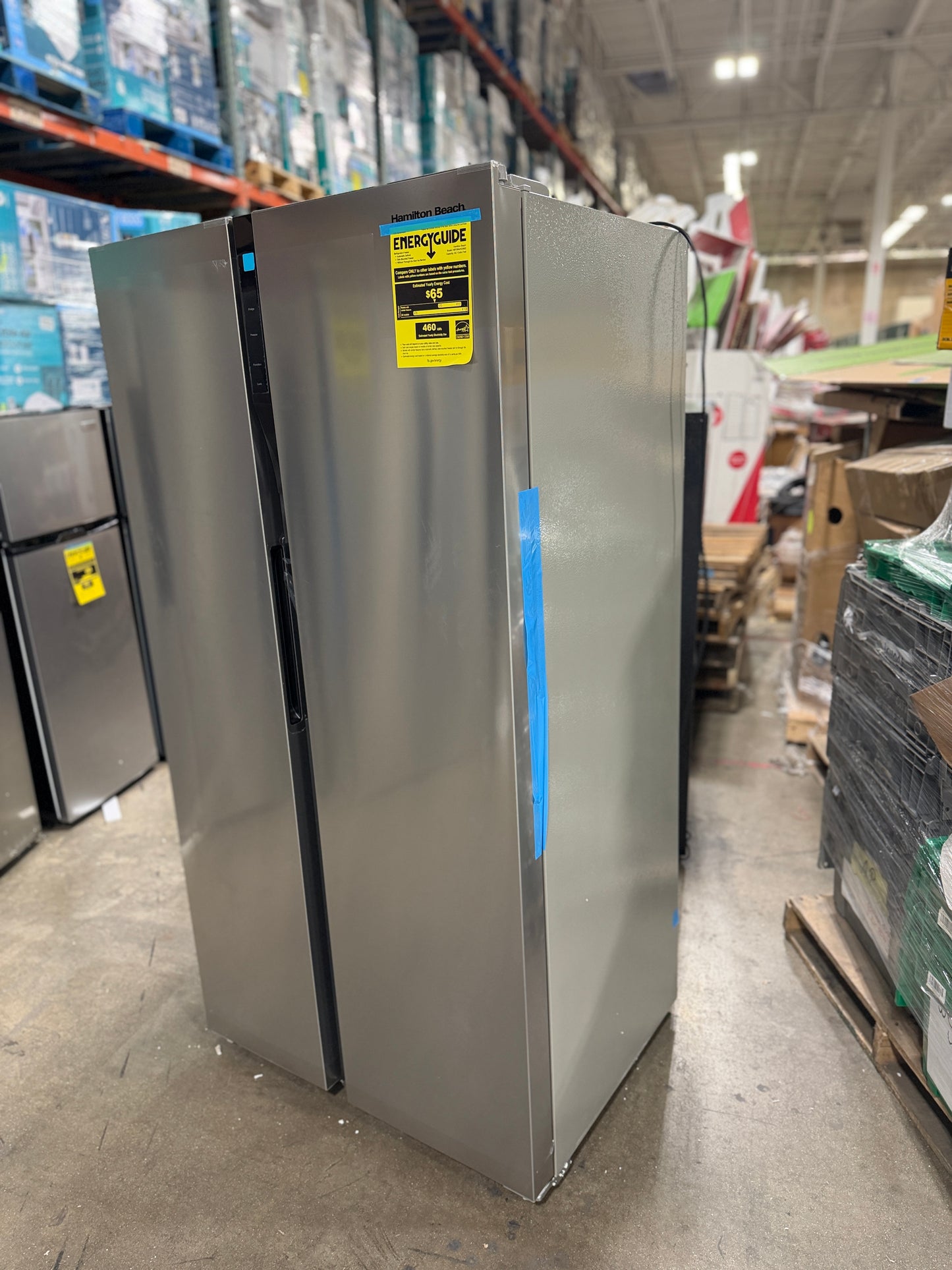 AC250664 Hamilton Beach 20.6 cu. ft. Countertop Depth Side-by-Side Refrigerator in Stainless Steel Look