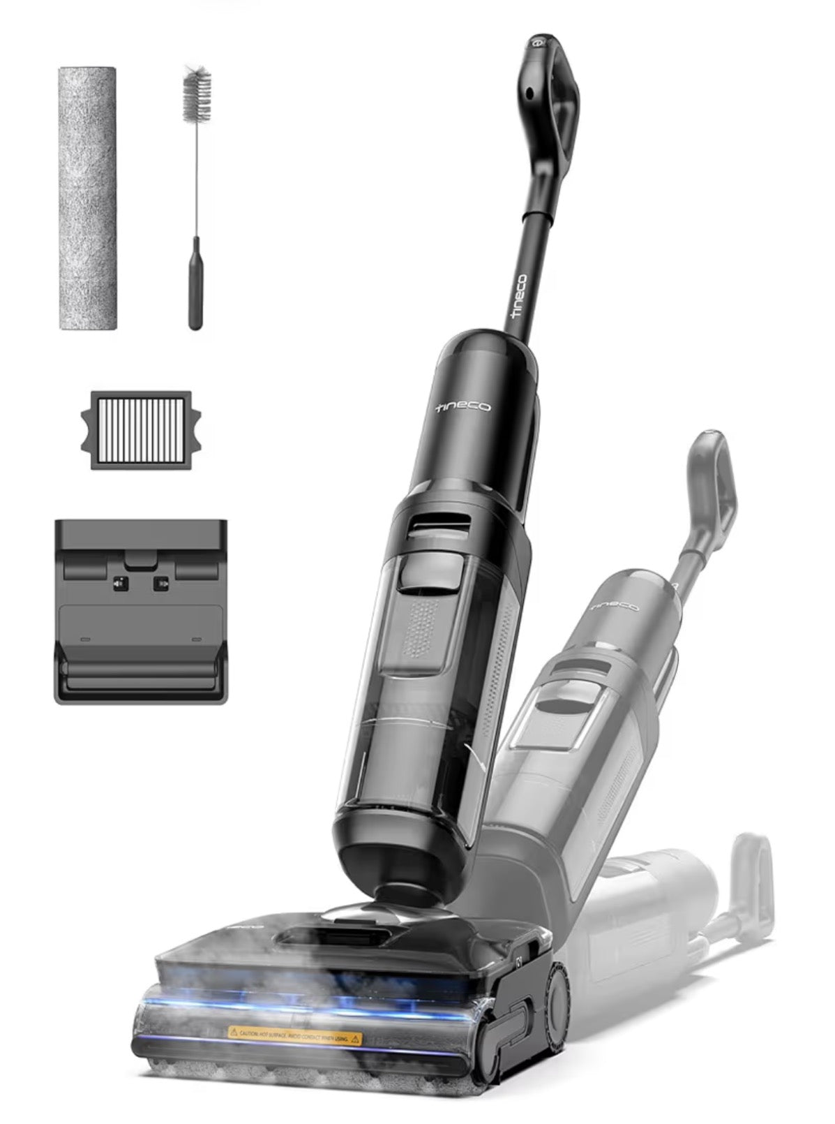 AC260079 Tineco Floor One S7 Stretch Steam Cordless Wet Dry Vacuum Steam Mop All-in-One, 320℉ HyperSteam, 180° Lay-Flat, Anti-Tangle Design, FlashDry Self-Cleaning, Up to 75 Min Runtime