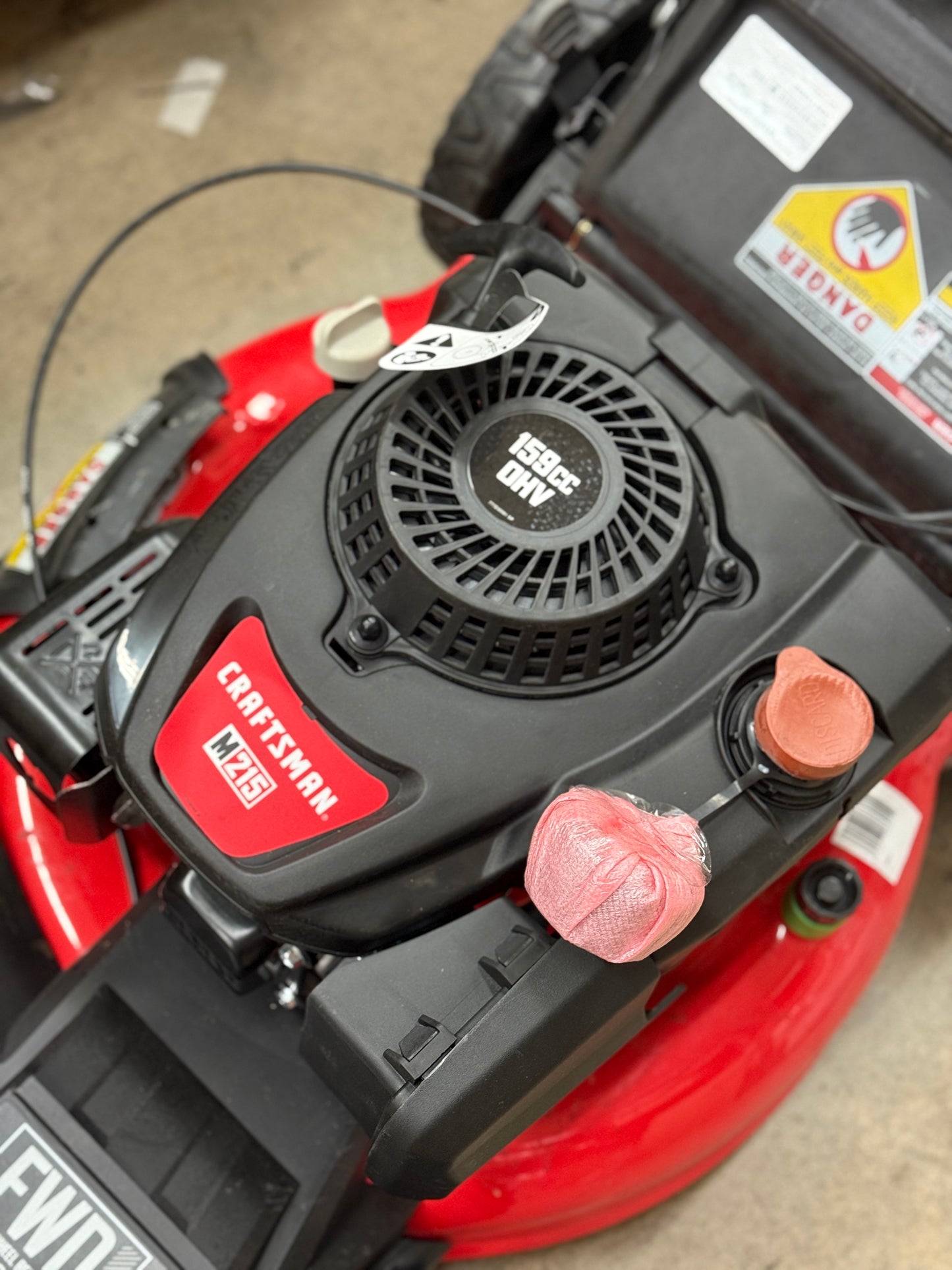 AC250039 CRAFTSMAN M215 21-Inch 3-in-1 High-Wheeled FWD Self-Propelled Gas Powered Lawn Mower with Bagger