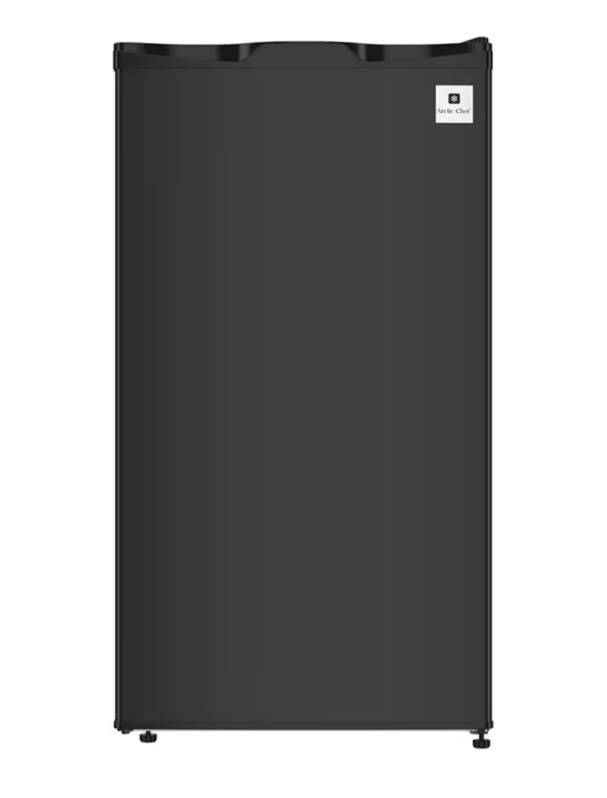 AC260366 Arctic Chef 3.2 Cu. Ft. Compact Fridge with Chiller Compartment, Space-Saving Mini Fridge with Integrated Can Dispenser, Black - ACFR325