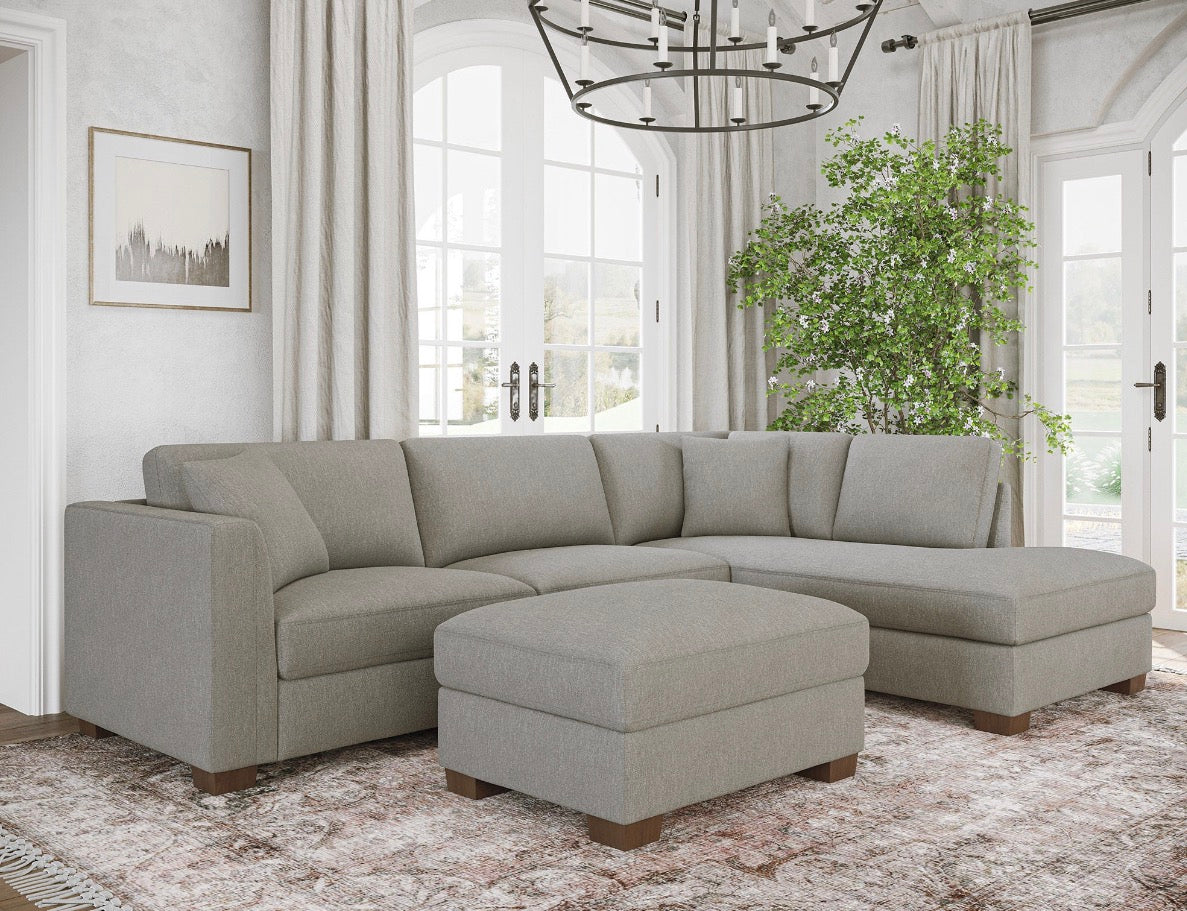 CS260085 Thomasville Walsen Sectional with Storage Ottoman
