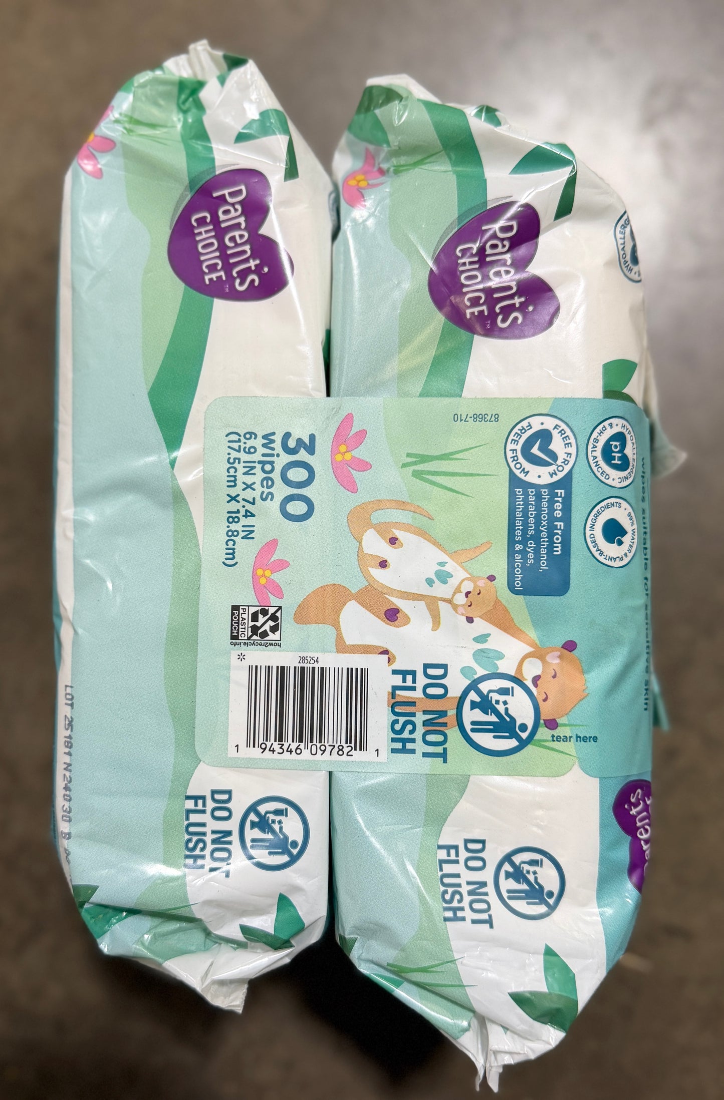 AC250931 Parent's Choice Fragrance Free Baby Wipes, 300 Count