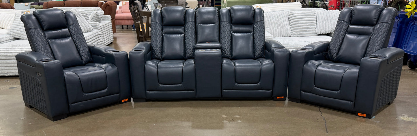 BJF250326 Lifesmart 3-Pc. Power Theater Seating - Blue