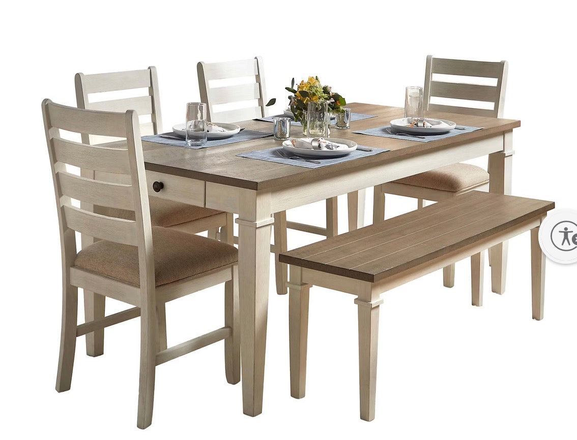 BJF250419 Perry 6 Pc. Dining Set - White