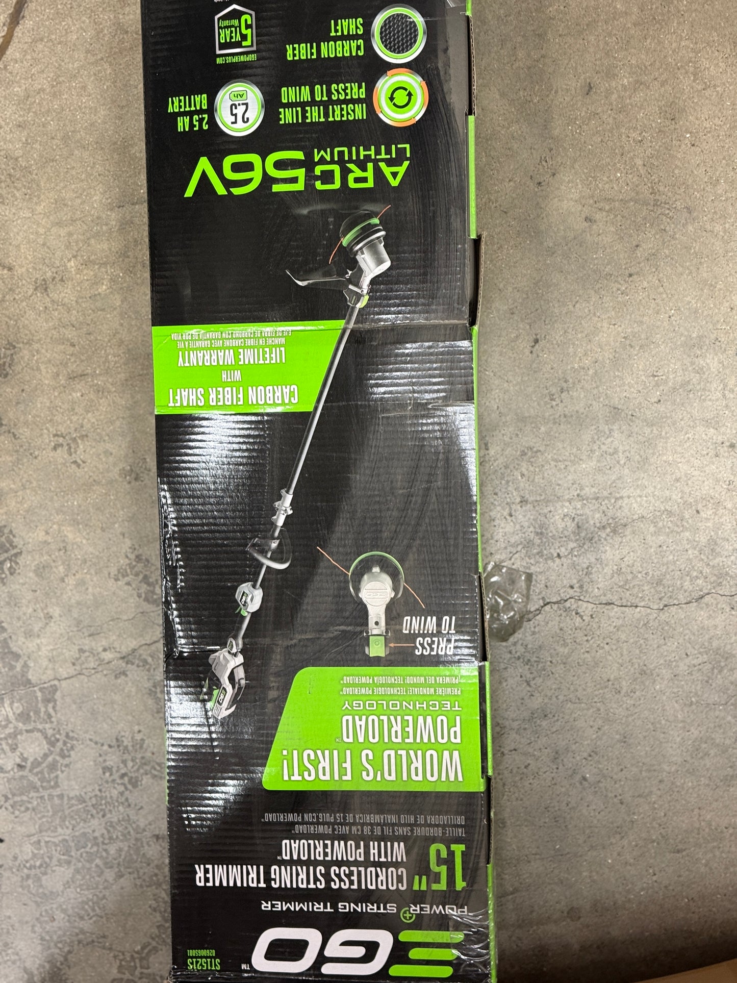 AC250051 EGO POWERLOAD 56-volt 15-in Split Shaft Battery String Trimmer 2.5 Ah