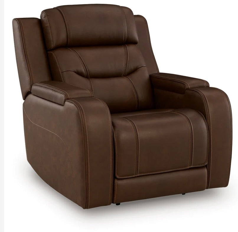 AH120 Knightington Brown Power Recliner with Audio Seating