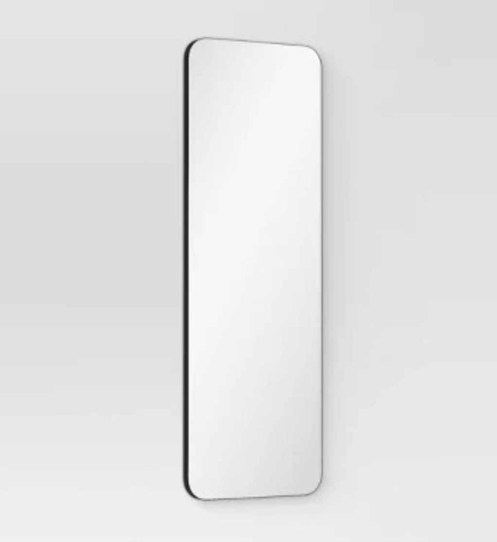 AC260248 20" x 60" Infinity Full Length Mirror Black - Threshold™: Modern Rectangle Wall Mount, Powder-Coated Metal Frame